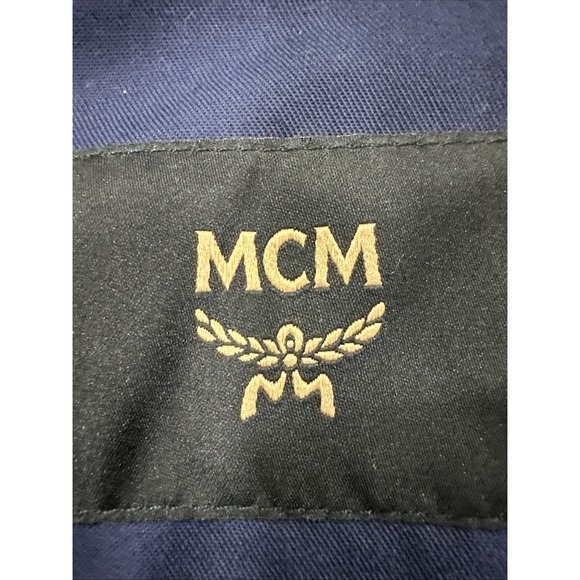 MCM Blue Jean Monogram‎ Logo Woven Denim Jacket Size 44 EUC - Picture 4 of 13